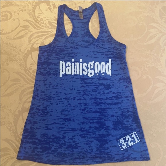 Next Level Apparel Tops - 💪 🏋️‍♂️ Gym tank top motivation Pain is Good blue
